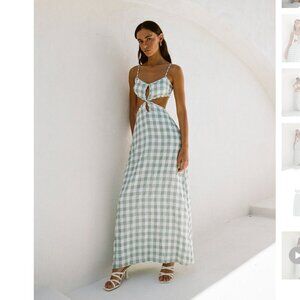 Sabo Skirt Sunny Cutout Dress | Gingham Cutout Maxi Dress